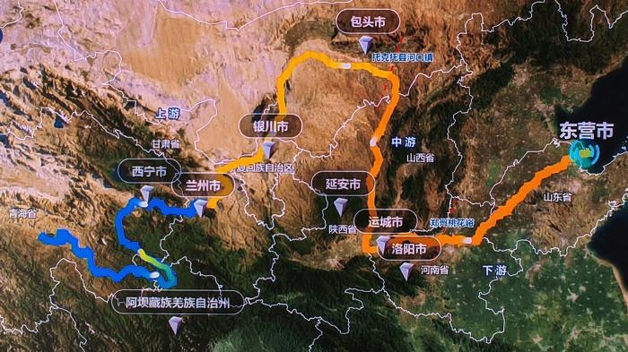 △黃河發(fā)源于青藏高原，呈“幾”字形流經(jīng)青海、四川、甘肅、寧夏、內(nèi)蒙古、山西、陜西、河南、山東9省區(qū)，全長5464公里。(資料圖)