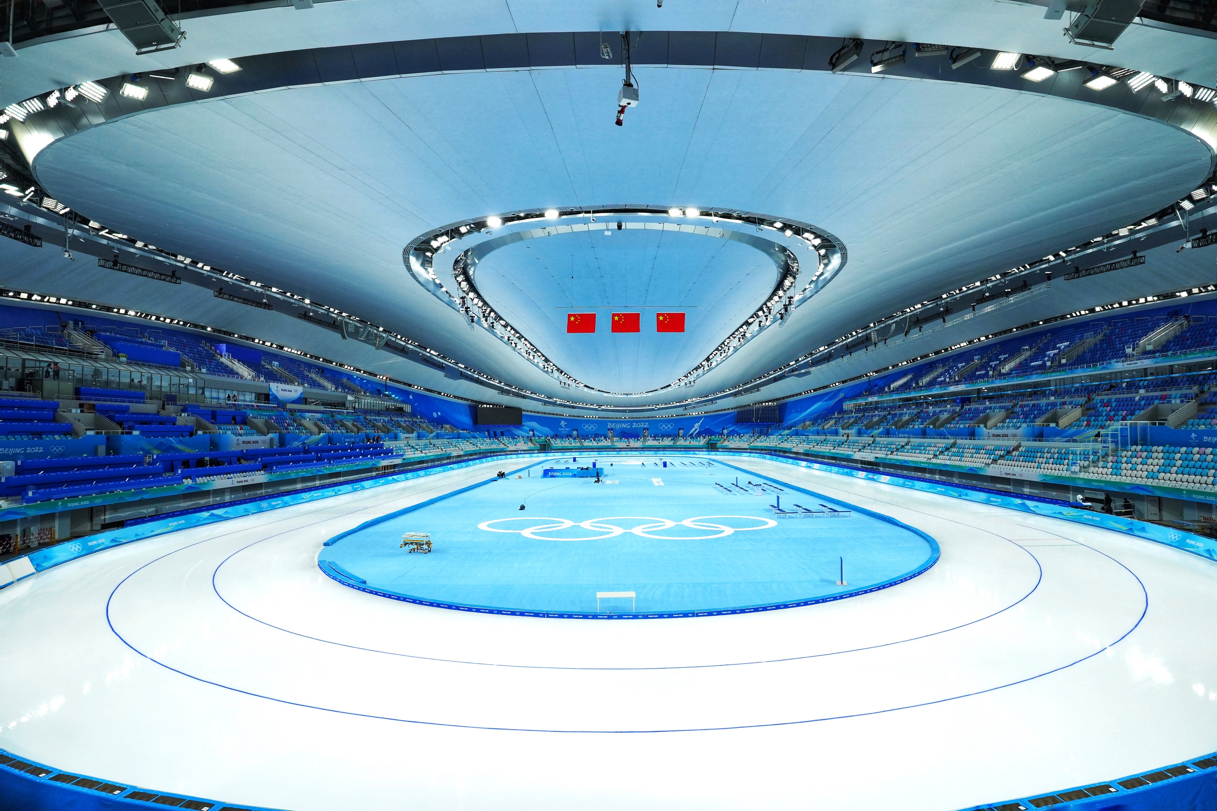 △國家速滑館，2022年1月4日，習近平總書記到這里調(diào)研。(圖/總臺國廣記者李晉拍攝)