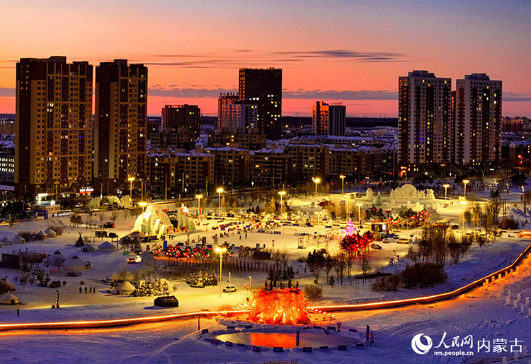 2024年12月20日拍攝的呼倫貝爾市城市越野滑雪公園景色（無(wú)人機(jī)照片）。王正攝