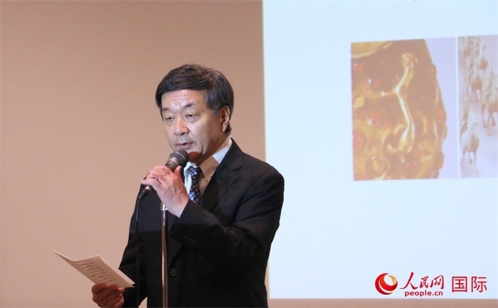 主辦方代表、富士美術(shù)館館長(zhǎng)五木田聰致辭。（人民網(wǎng) 許可攝）