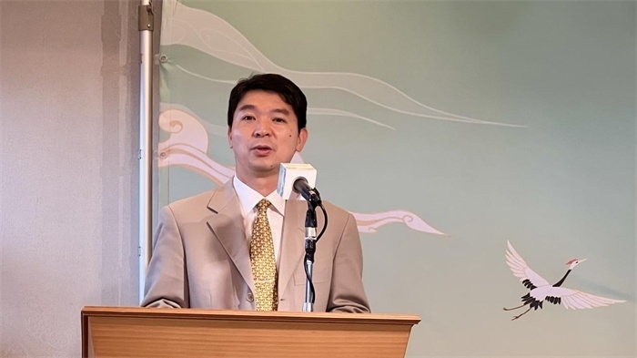 中國(guó)駐東京旅游辦事處主任歐陽(yáng)安致辭。中國(guó)駐東京旅游辦事處供圖