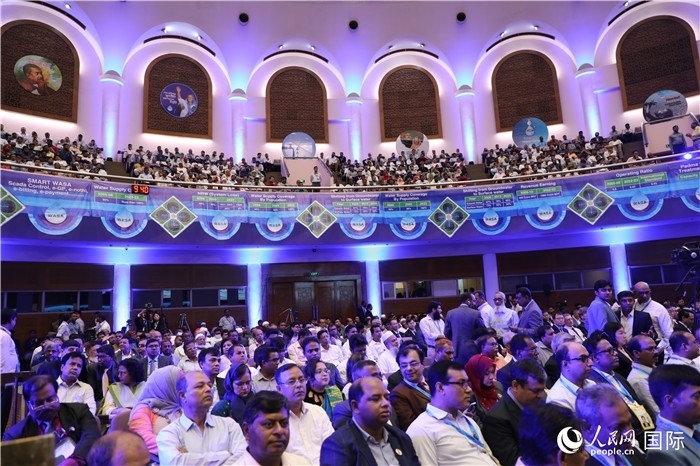 7月13日，達(dá)舍爾甘地污水處理廠項(xiàng)目竣工典禮舉行。人民網(wǎng)記者 孫廣勇攝