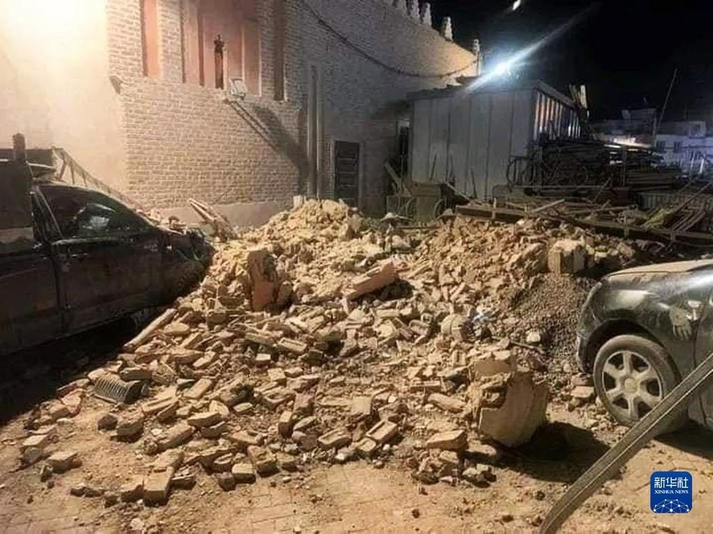 這是9月9日在摩洛哥南部城市馬拉喀什拍攝的震后景象。新華社發(fā)