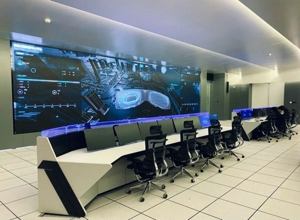 杭州奧體中心游泳館內(nèi)智慧可視化平臺(tái)。 圖片來(lái)源：場(chǎng)館建設(shè)方