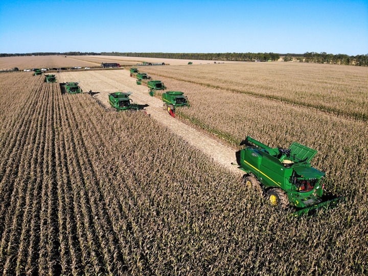 9月20日在位于黑龍江雙鴨山市友誼縣的北大荒農(nóng)業(yè)股份有限公司友誼分公司一地塊拍攝的秋收現(xiàn)場（無人機照片）。新華社記者 王松 攝