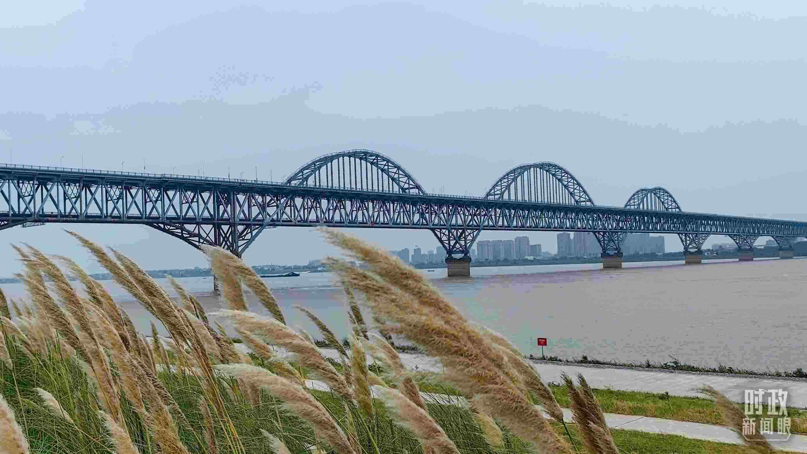 △長(zhǎng)江國(guó)家文化公園九江城區(qū)段。（總臺(tái)央視記者段德文拍攝）