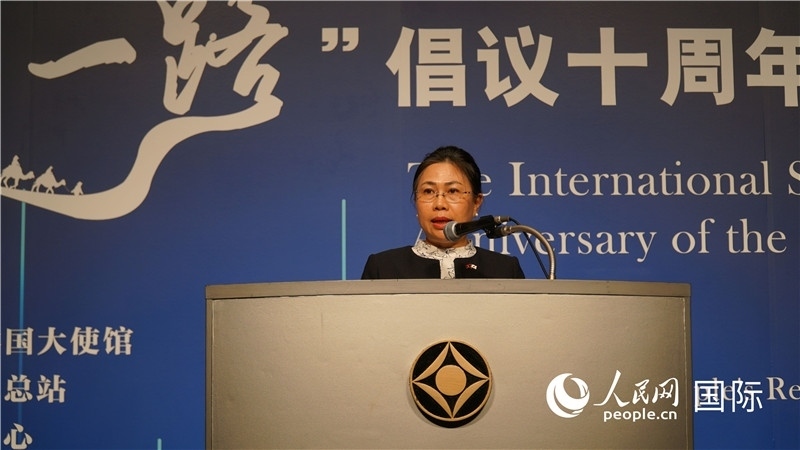 老撾駐日大使安拉萬(wàn)發(fā)言。人民網(wǎng) 蔣曉辰攝