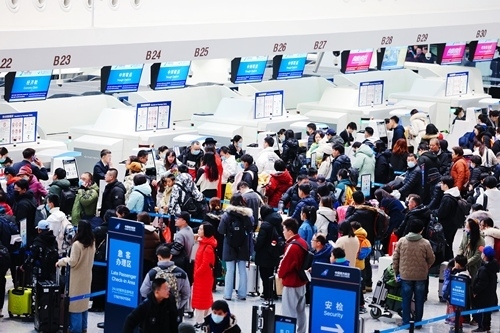 2024年春運首日，大興機場預計保障進出港旅客13.59萬人次。大興機場供圖