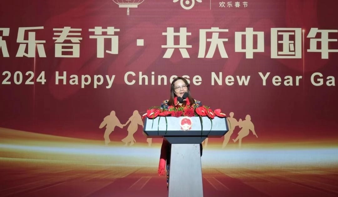 南非旅游部長(zhǎng)德利萊女士致辭。中國駐南非大使館供圖