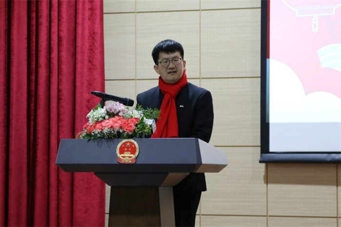 中國駐阿爾及利亞大使李健致辭。中國駐阿爾及利亞大使館供圖