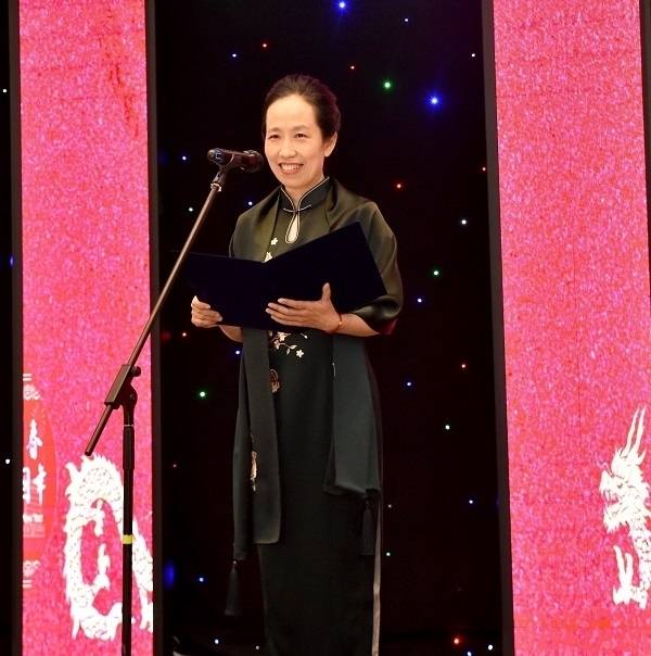 中國(guó)駐阿拉木圖總領(lǐng)事蔣薇致辭。中國(guó)駐阿拉木圖總領(lǐng)館供圖