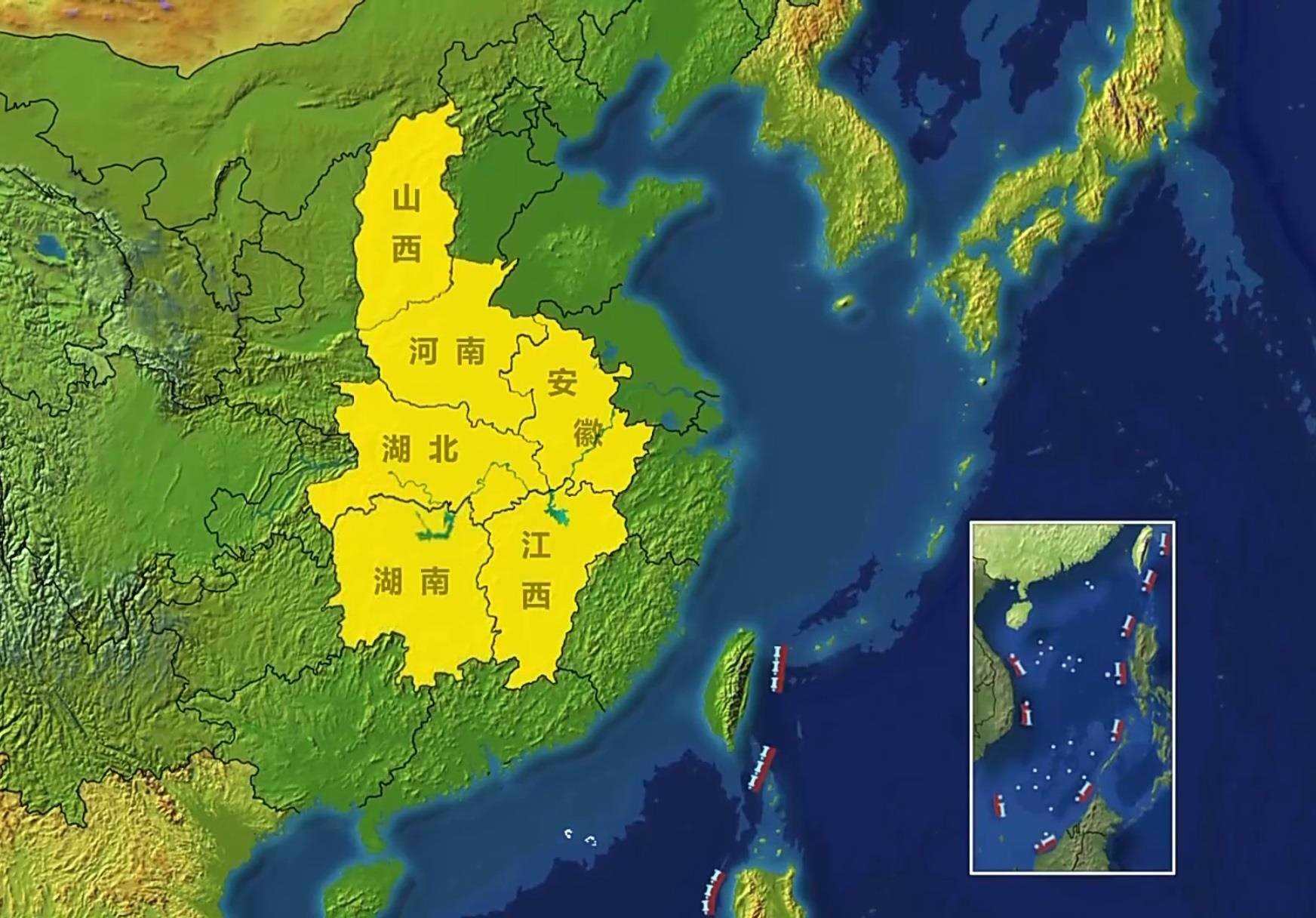 △中部地區(qū)包括晉皖贛豫鄂湘6省。