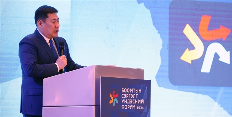 1.奧云額爾登總理致辭。圖片來源：蒙政府官網(wǎng)