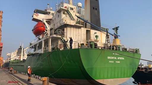 中蘇海運(yùn)直航貨輪靠泊蘇里南碼頭。中國駐蘇里南大使館供圖