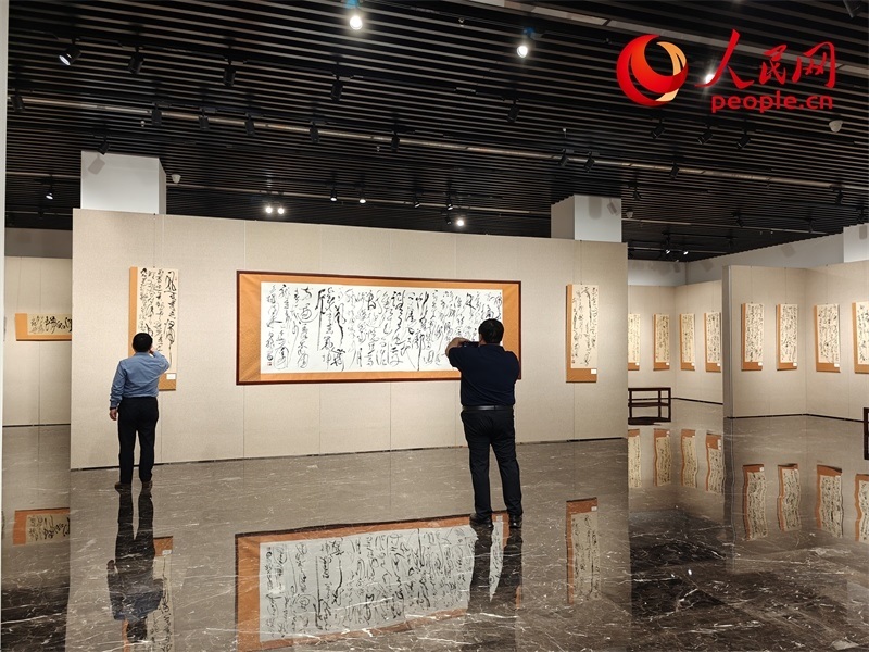 觀眾正在參觀展覽。人民網(wǎng)記者 韋衍行攝