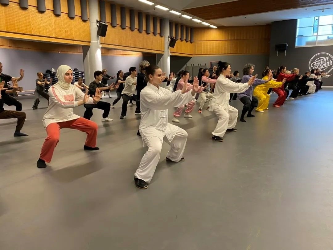 培訓(xùn)班學(xué)員學(xué)習(xí)太極拳。斯德哥爾摩中國文化中心供圖