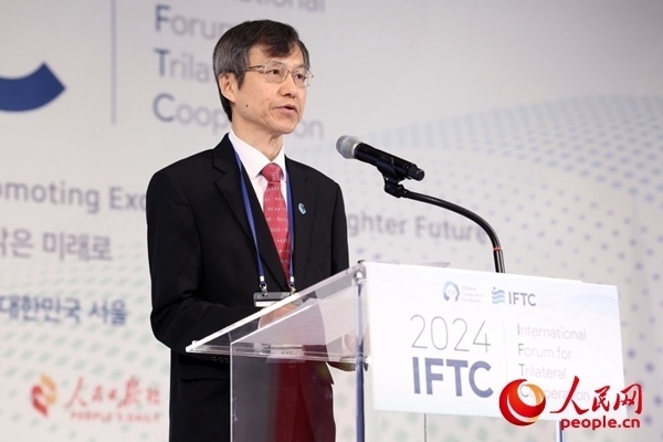 中日韓合作秘書處秘書長李熙燮致開幕辭。主辦方供圖