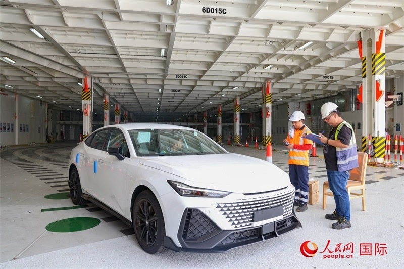 工人正在進(jìn)行卸車作業(yè)。人民網(wǎng)記者 任皓宇攝