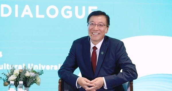 孫其信在2024世界農(nóng)業(yè)科技創(chuàng)新大會首場大咖對話上發(fā)言。中國農(nóng)業(yè)大學供圖