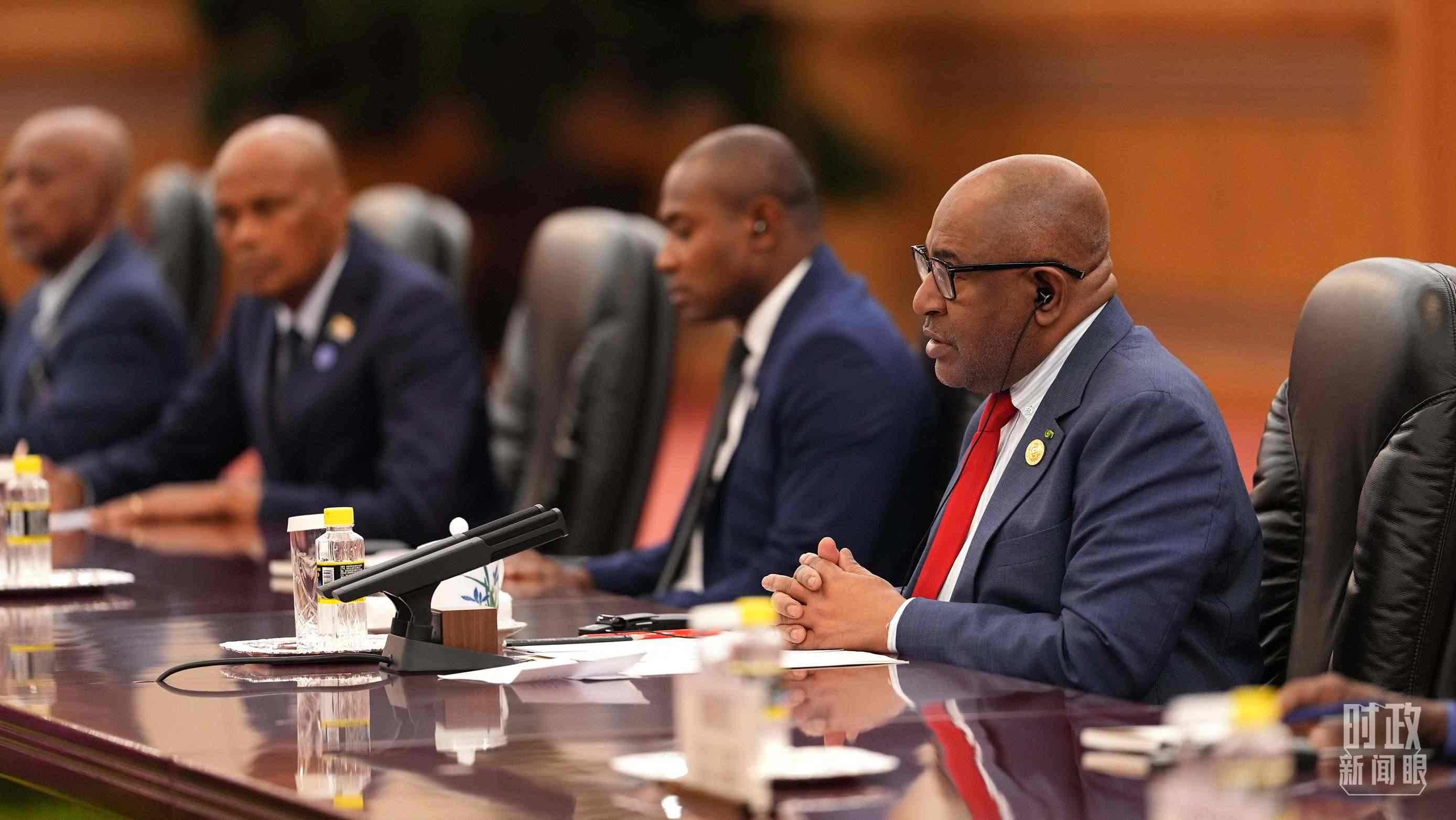 △科摩羅總統(tǒng)阿扎利。（總臺(tái)記者李晉拍攝）