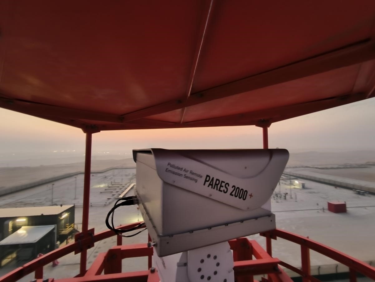 紅外線氣體監(jiān)測(cè)及智能預(yù)警系統(tǒng)主設(shè)備。振華石油供圖