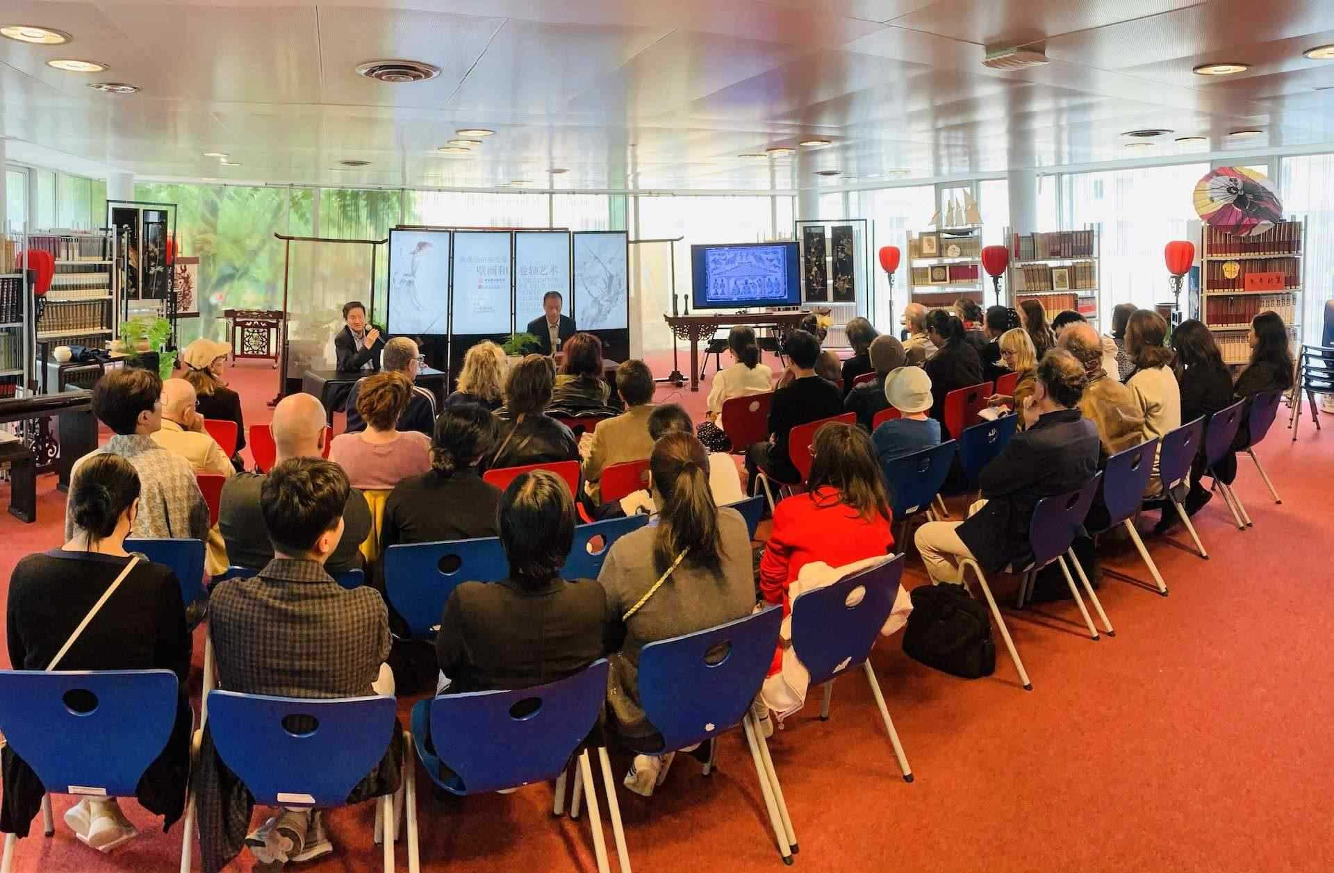 “絲路丹青——絲綢之路沿線壁畫傳摹展”在巴黎中國(guó)文化中心隆重開(kāi)幕。中國(guó)藝術(shù)研究院供圖