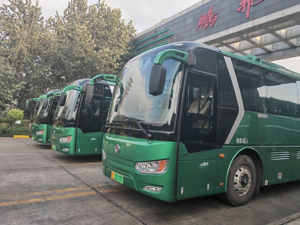 2024年9月4日拍攝的鵬飛集團的氫能大巴車。新華社記者 王勁玉 攝