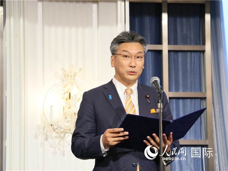 日本國貿(mào)促會(huì)長代理橋本岳致辭。人民網(wǎng) 許可攝