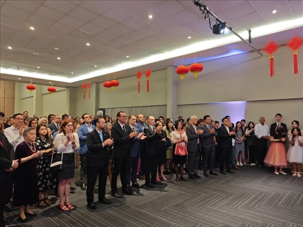 圖為招待會(huì)現(xiàn)場(chǎng)。 中國(guó)駐累西腓總領(lǐng)館供圖