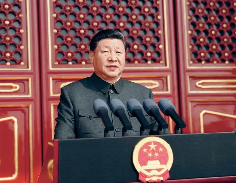 2019年10月1日，慶祝中華人民共和國成立70周年大會在北京天安門廣場隆重舉行。中共中央總書記、國家主席、中央軍委主席習(xí)近平發(fā)表重要講話。 新華社記者 鞠鵬/攝