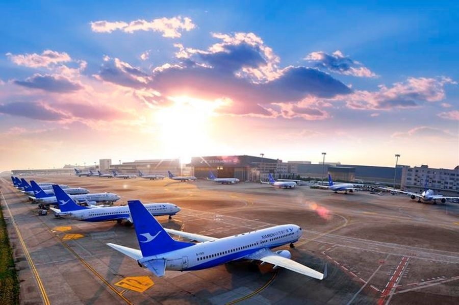 這是如今廈門航空的機隊照片。（廈門航空有限公司供圖）
