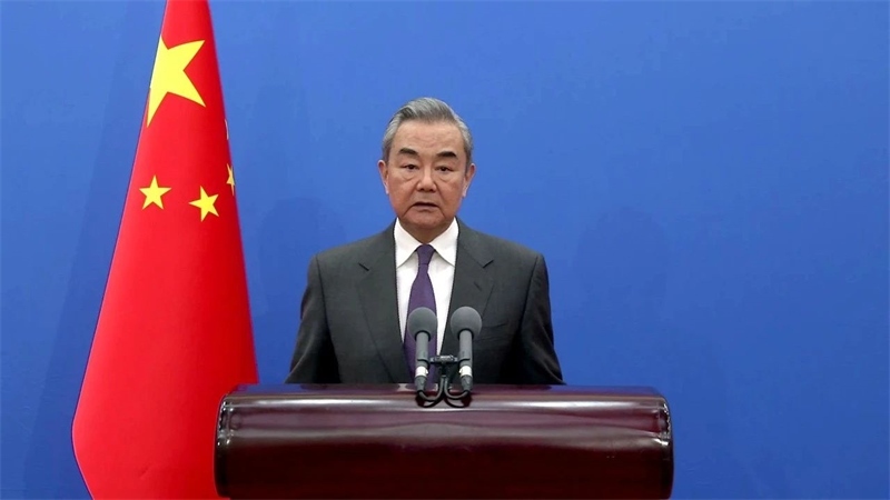 中共中央政治局委員、中央外辦主任王毅發(fā)表視頻致辭。主辦方供圖