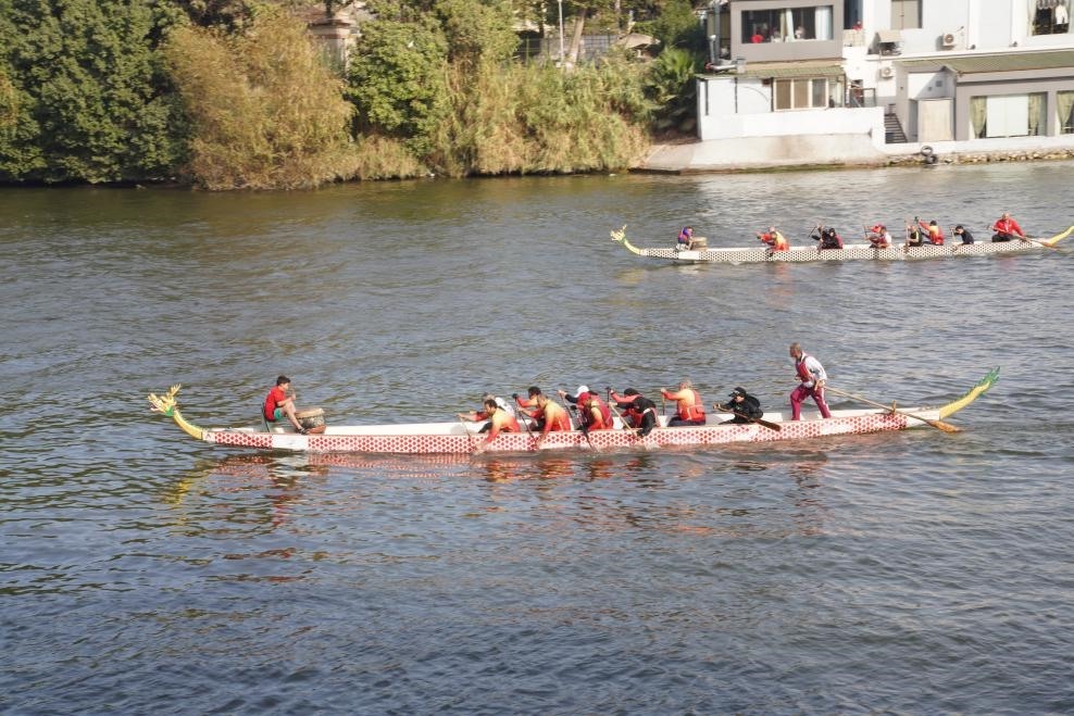 活動(dòng)現(xiàn)場(chǎng)龍舟競(jìng)技，共慶春節(jié)。開羅中國(guó)文化中心供圖