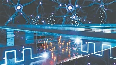 使用電化學隨機存取存儲設(shè)備進行內(nèi)存計算（藝術(shù)圖）。圖片來源：韓國浦項科技大學