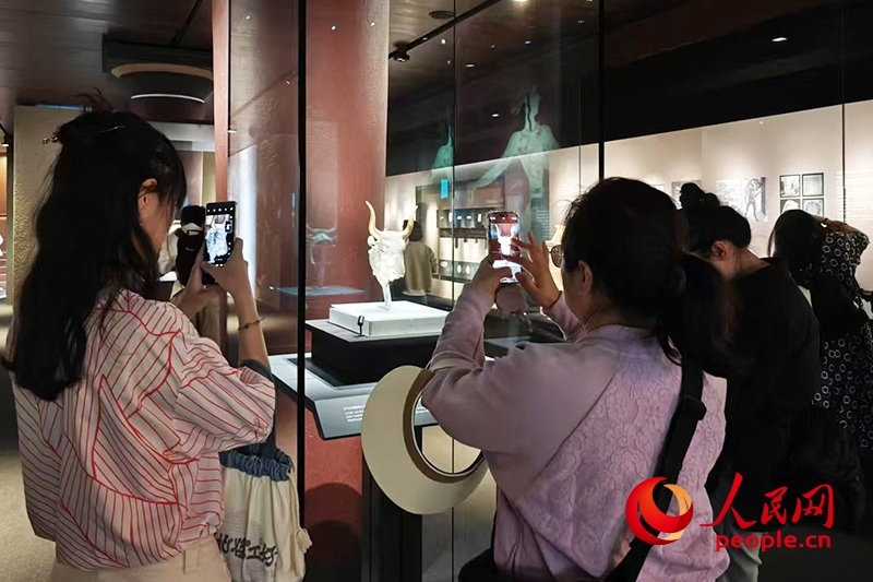 觀眾在故宮博物院參觀展覽。人民網(wǎng)記者 韋衍行攝