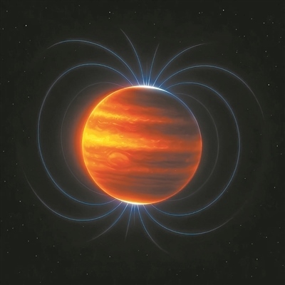 木星磁場(chǎng)（藝術(shù)圖）。圖片來(lái)源：物理學(xué)家組織網(wǎng)